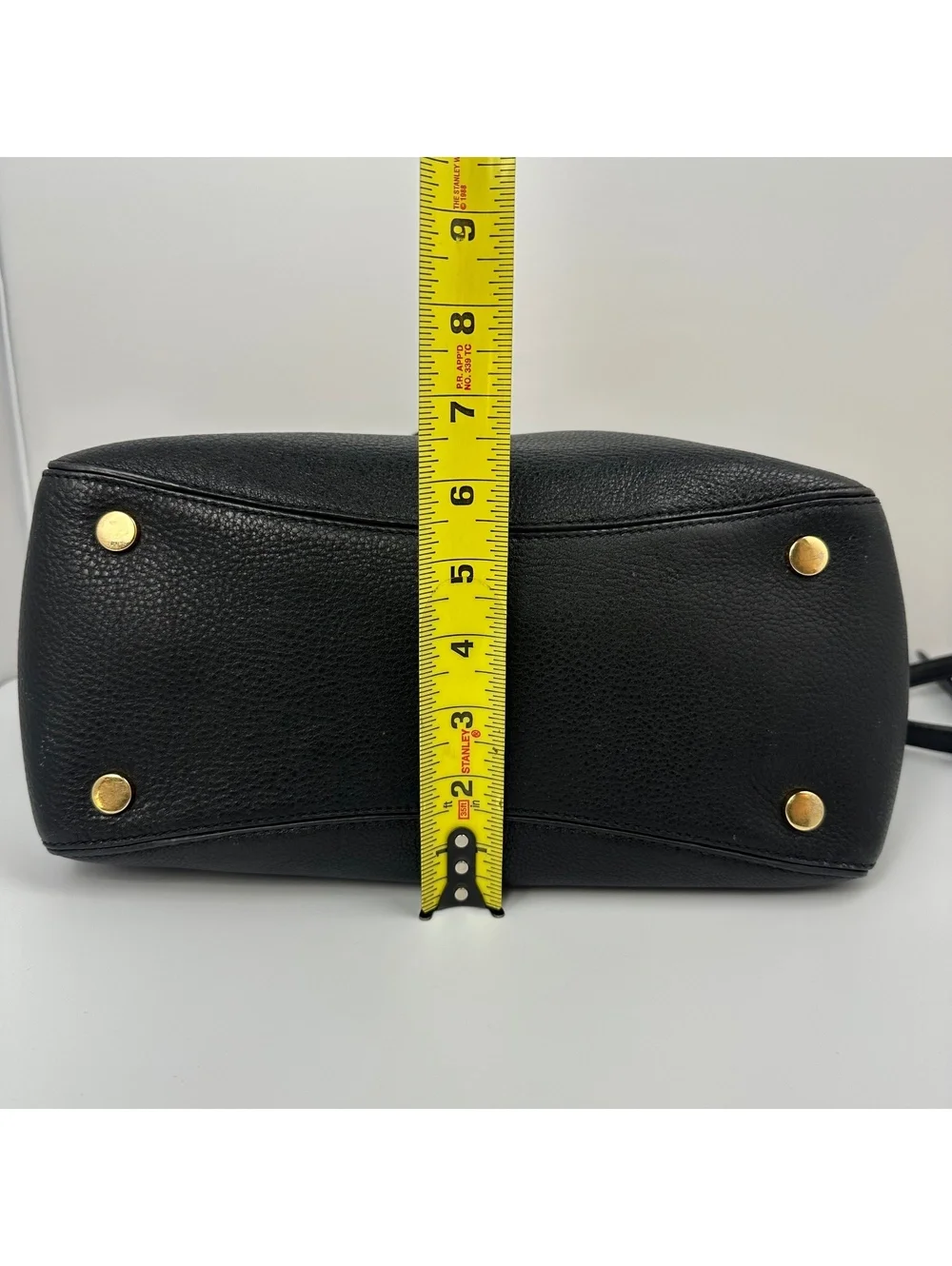 Michael Kors Black Leather Anabelle Large Satchel Handbag with Gold Hardware